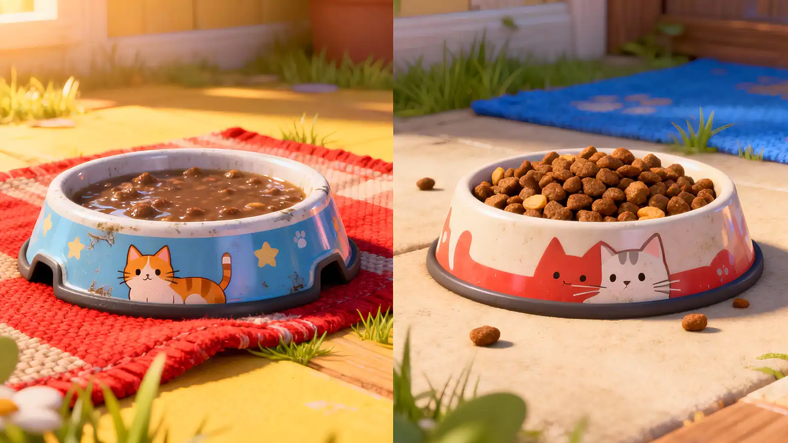 “Comparing wet and dry cat food nutrition”