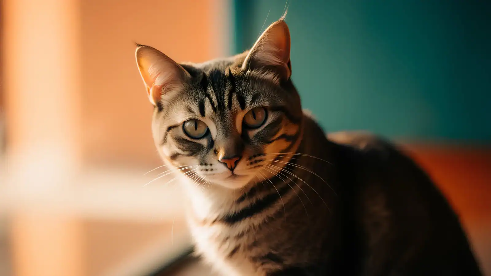 “Cat turning its head slightly in response to its owner’s voice”